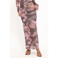 Petal and Pup Women's Caelira Abstract-Print Mesh Midi Skirt