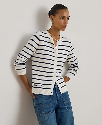 Lauren Ralph Petite Striped Cardigan