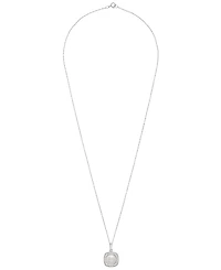 Macy's Cultured Freshwater Pearl (7mm) and Diamond (1/4 ct. t.w.) Pendant Necklace in 14k White Gold