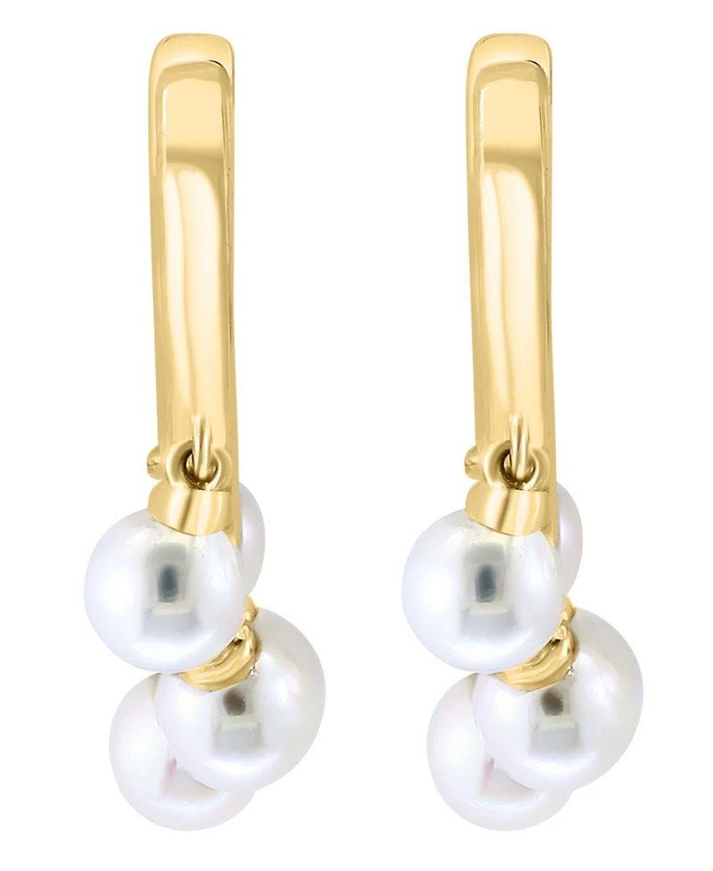 Effy Collection Freshwater Pearl (3mm) Huggie Earrings in 14k Yellow Gold