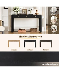 Streamdale Furniture Rustic Console Table with Curved Corners, 3 Drawers