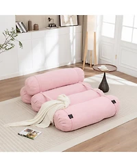 Streamdale Furniture Adjustable Corduroy Floor Sofa with Straps for Versatile Configurations