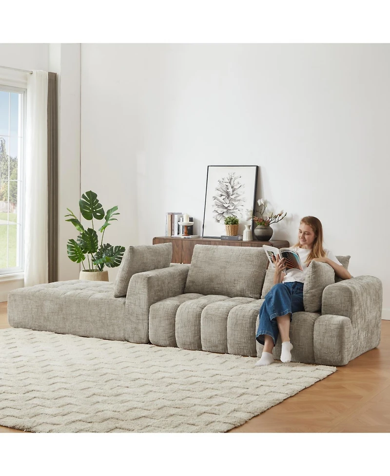 Streamdale Chenille L-Shape Luxury Sectional Oversized Sofa Sleeper Couch