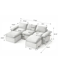 Streamdale Furniture Modern Corduroy Cloud Sofa, Freely Combined