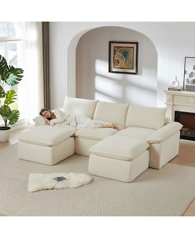 Streamdale Furniture Modern Corduroy Cloud Sofa, Freely Combined