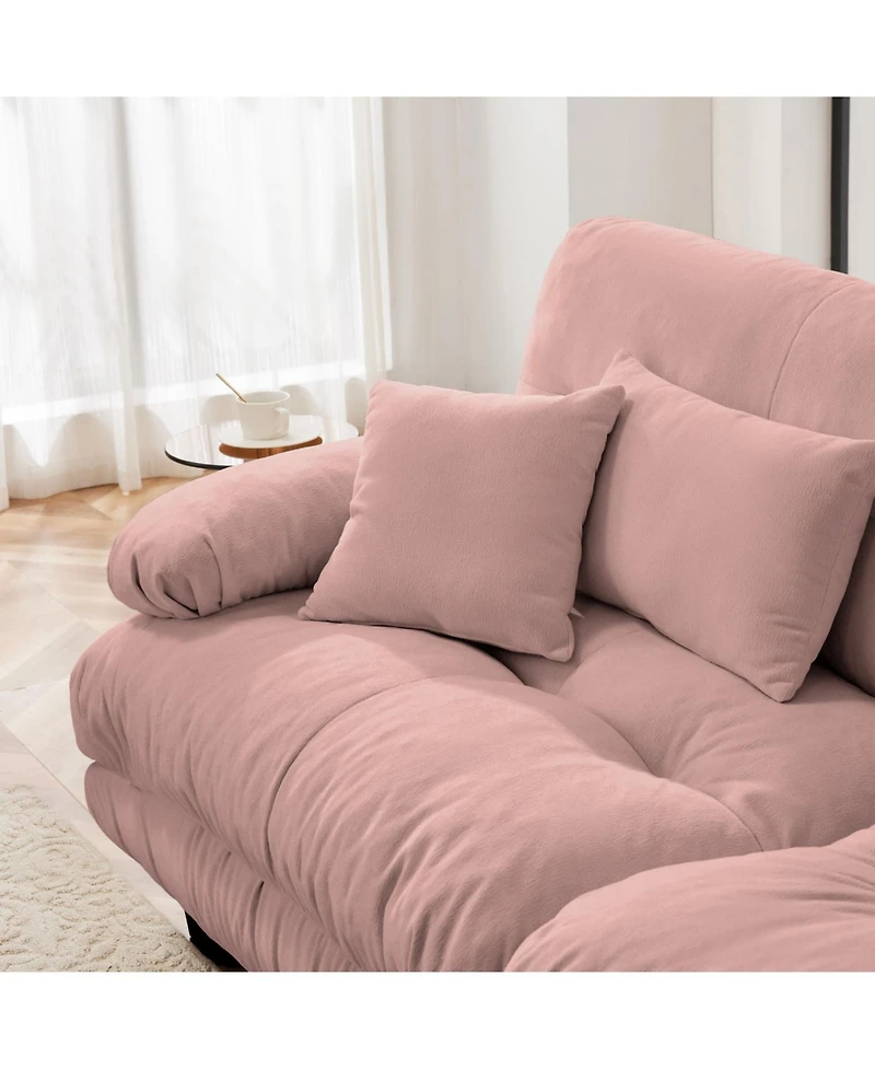 Streamdale Furniture Chenille Bolster Armrest Sofa: Cloud-Like Comfort & Flexible Design