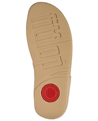 FitFlop Women's Lulu Square-Chain Leather Toe-Post Wedge Sandals