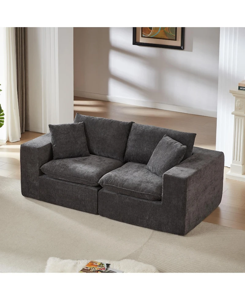 Streamdale Furniture Modern Chenille Cloud Sofa - Freely Combinable & Comfortable