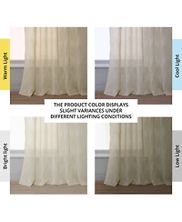 Half Price Drapes Sirius Striped Patterned Faux Linen Sheer Curtain