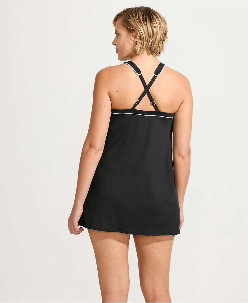 Lands' End Women's G-Cup High Neck Swim Dress Swimsuit