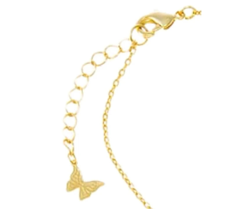 by Adina Eden Cubic Zirconia Gold Plated Bezel Multi Shape Hand Chain Bracelet