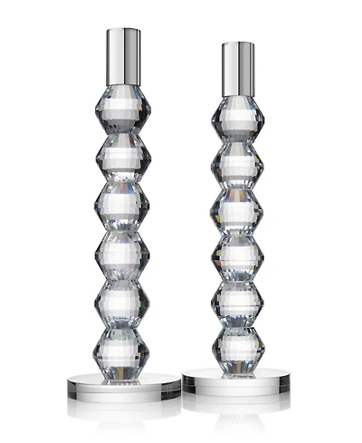 Philip Whitney Reed Clear Candlesticks, Set of 2