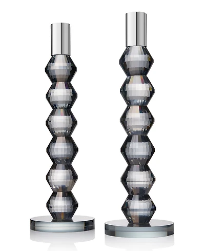 Philip Whitney Reed Clear Candlesticks, Set of 2