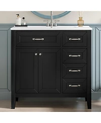 Casainc 36" Bathroom Vanity with Sink Combo, Cabinet with Drawers, Solid Frame and Mdf Board