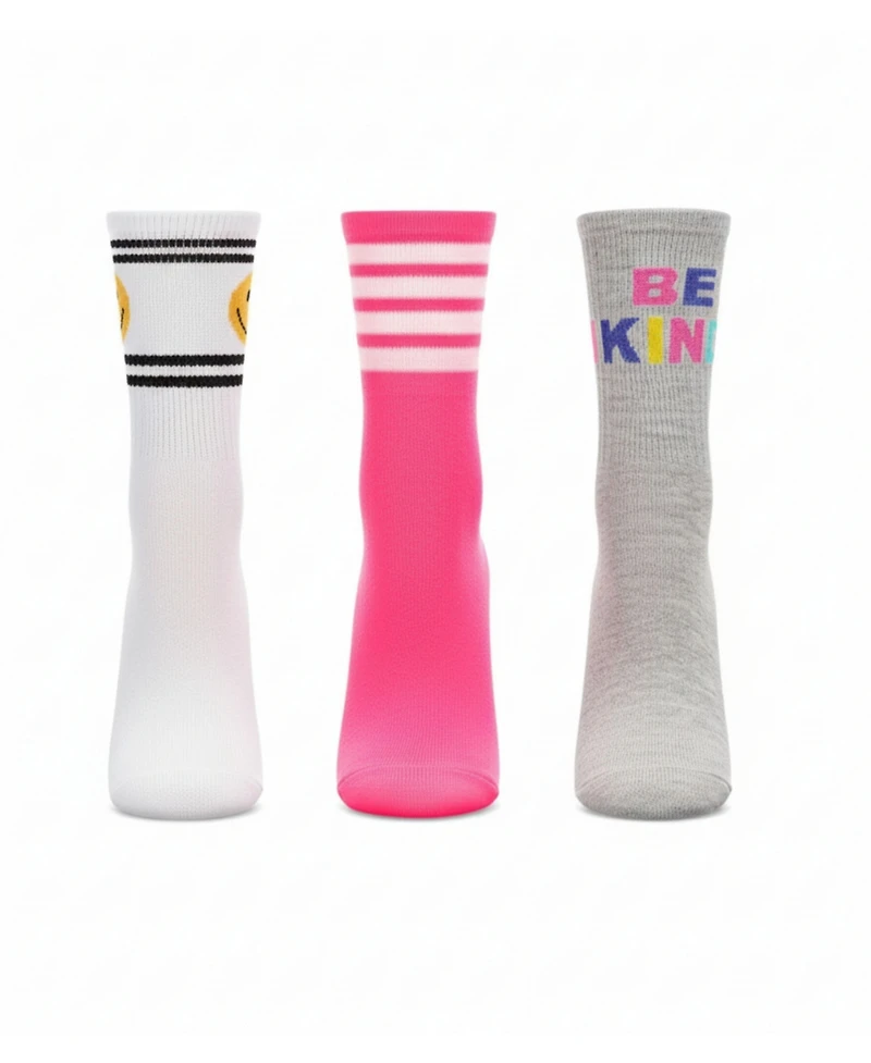 MeMoi Women's 3 Pair Bundle Active Crew Socks