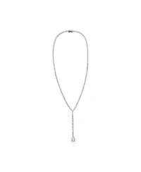 Suzy Levian New York Gala Collection Sterling Silver Pear-Cut Cubic Zirconia Drop Lariat Tennis Necklace