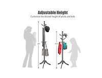 Slickblue Entryway Height Adjustable Coat Stand with 9 Hooks