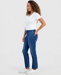 Style & Co Petite High-Rise Pull-On Straight-Leg Jeans, Macy's Exclusive