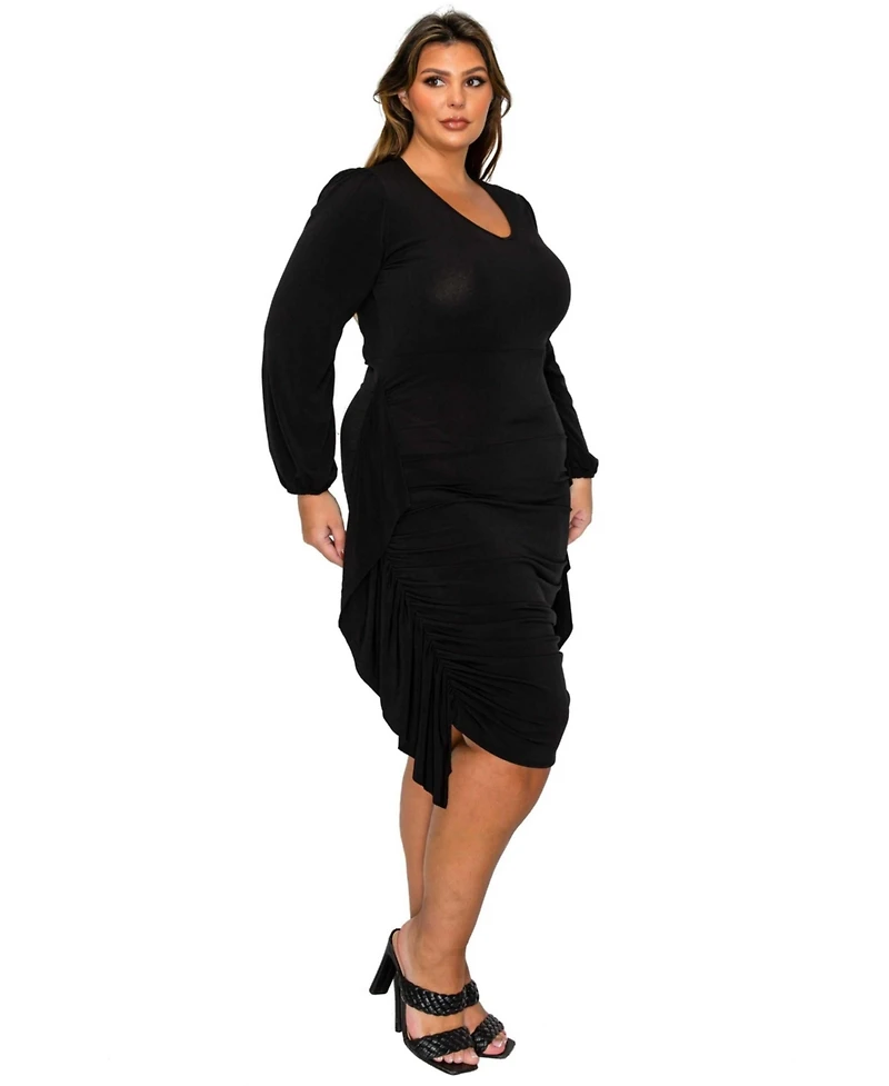 L I V D Plus Nova Shirred Bodycon Dress