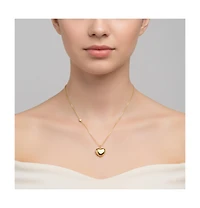 GiGiGirl 14K Gold Plated with Clear Cubic Zirconia Heart Design Pendant Necklace