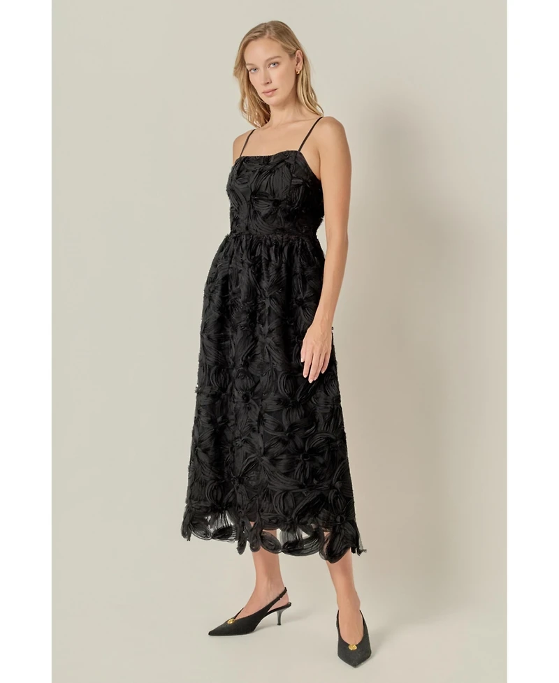 English Factory Women's Flower Embellished Midi Dress.