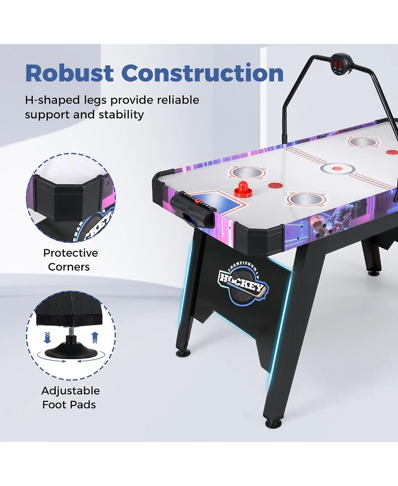 Sugift 56 Inch Air Hockey Table with Led Digital Scoreboard and Powerful 12V Motor.