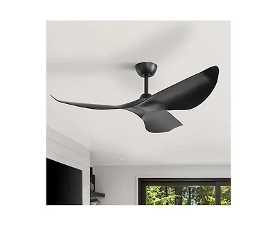 52-inch Light weight Modern Black 3-Blade Ceiling Fans with Remote Control Function