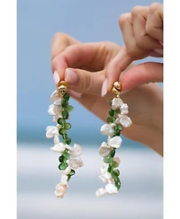 Classicharms Midori Pearl Petal & Peridot Tassel Earrings