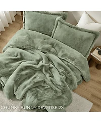 Coma Inducer 1,100 Bunnies Chunky Bunny Reverse 2-Pc. Oversized Comforter Set, Calming Sage