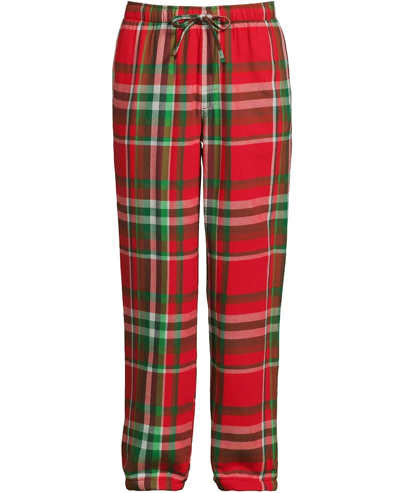 Lands' End Big & Tall High Pile Fleece Lined Flannel Pajama Pant
