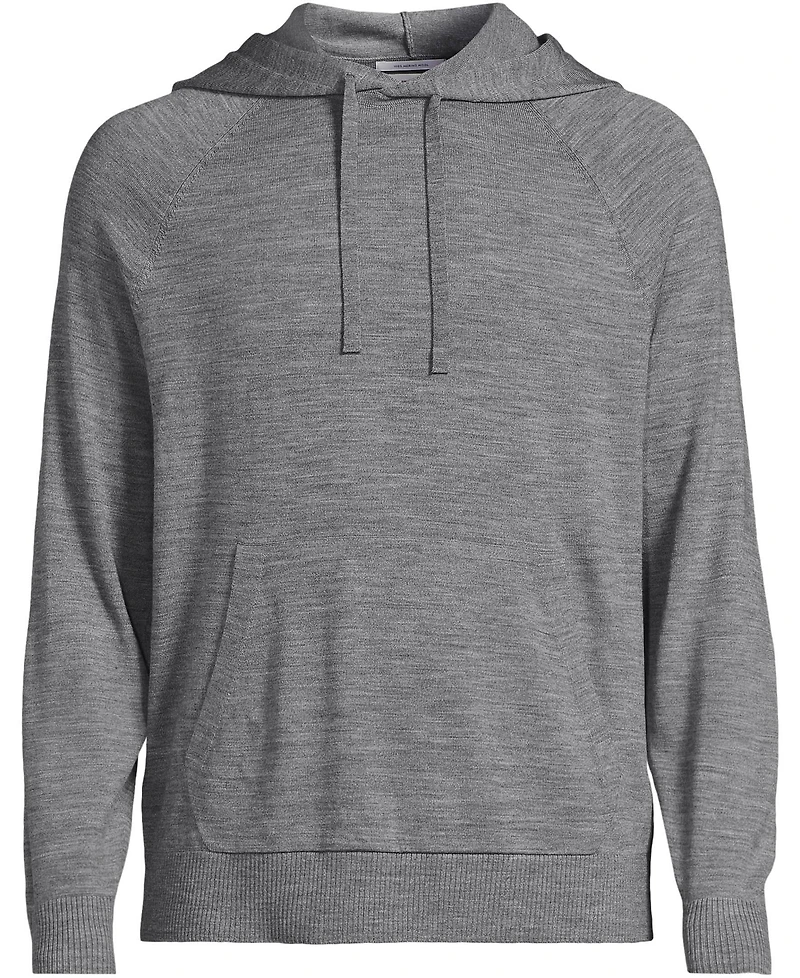 Lands' End Men's Long Sleeve Washable Merino Pullover Hoodie