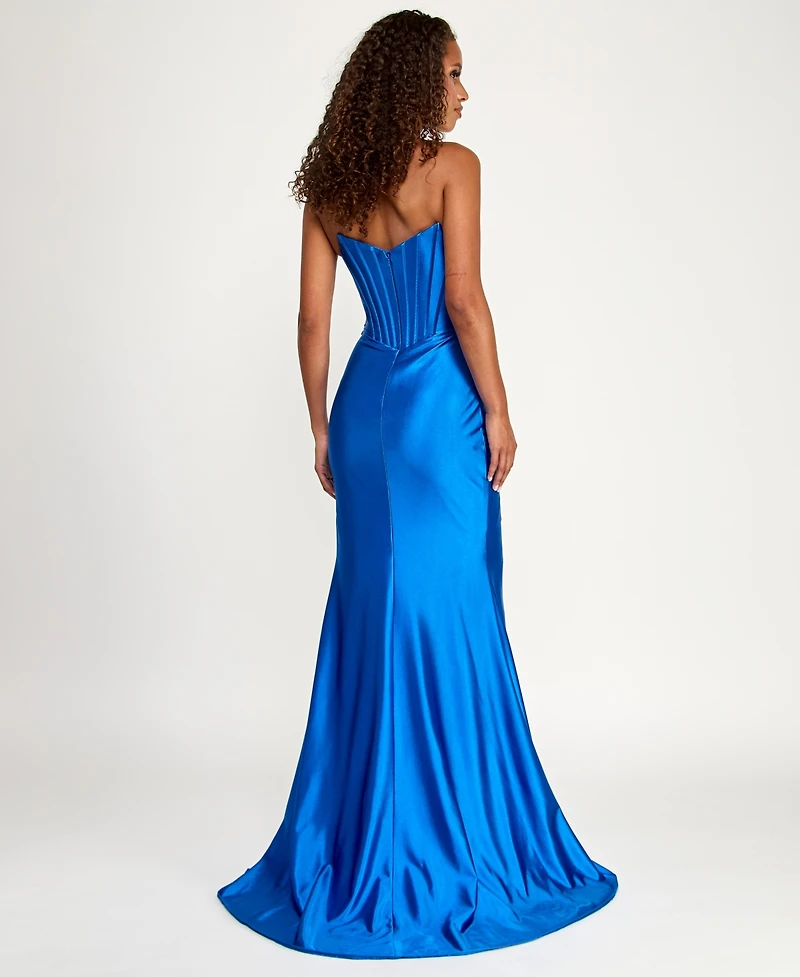 Say Yes Juniors' Strapless Maxi Gown
