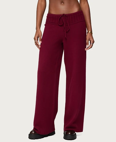 Edikted Womens Russell Straight Leg Knit Pants