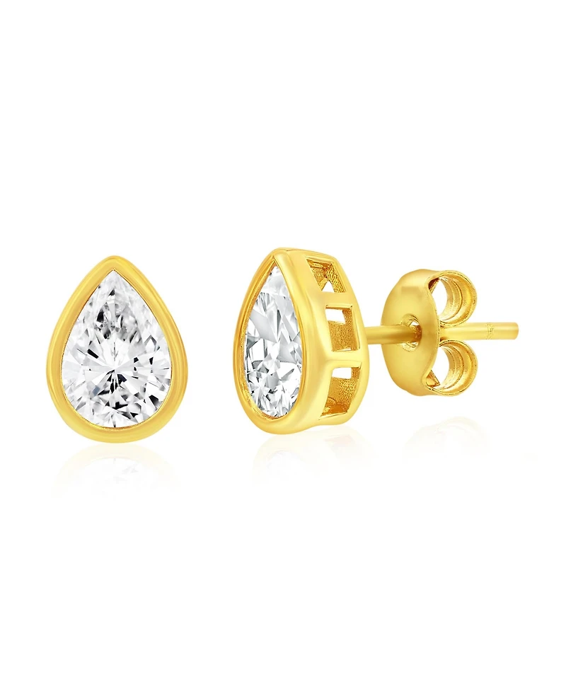 Sterling Silver, 3-Pair Multi-Shaped Cz Studs