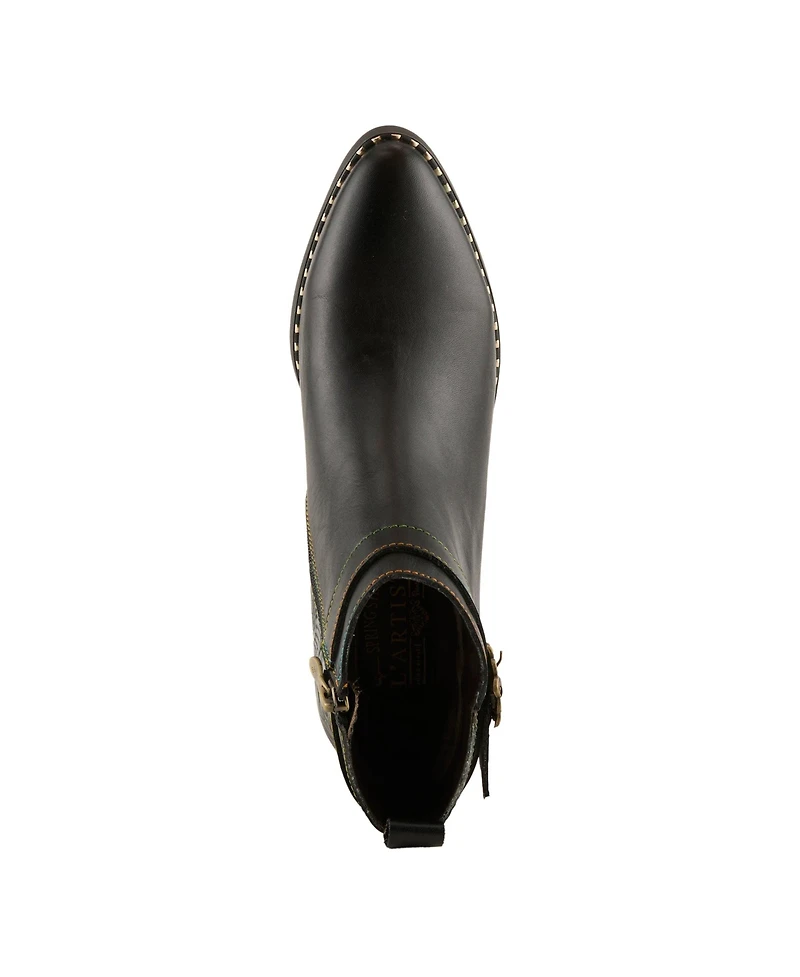 L`Artiste Women's Leather Ankle Boot, With Zipper Closure, Cushioned Insole, Faux Fur Lining