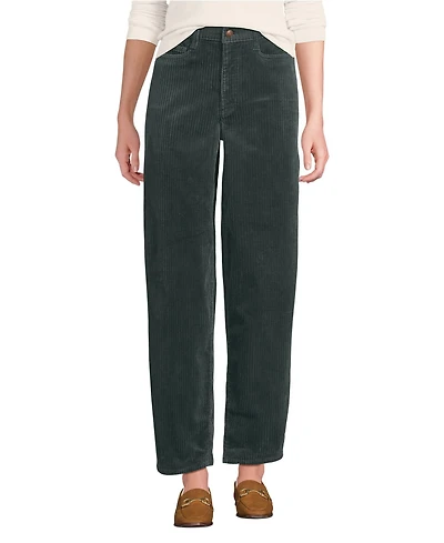 Lands' End Women's Corduroy High Rise Barrel Leg Ankle Pants