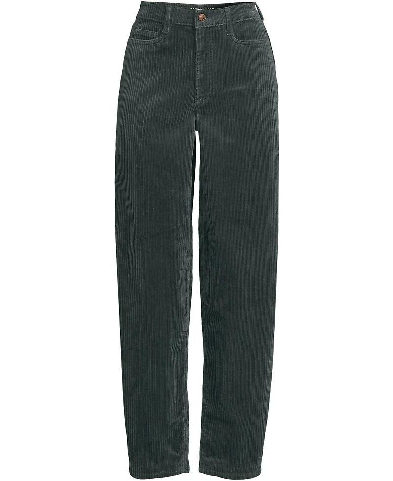 Lands' End Women's Corduroy High Rise Barrel Leg Ankle Pants