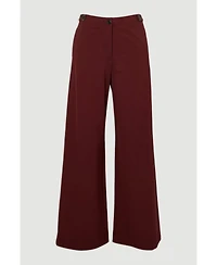Karen Millen Women's Ponte Pu Wide Leg Pants.