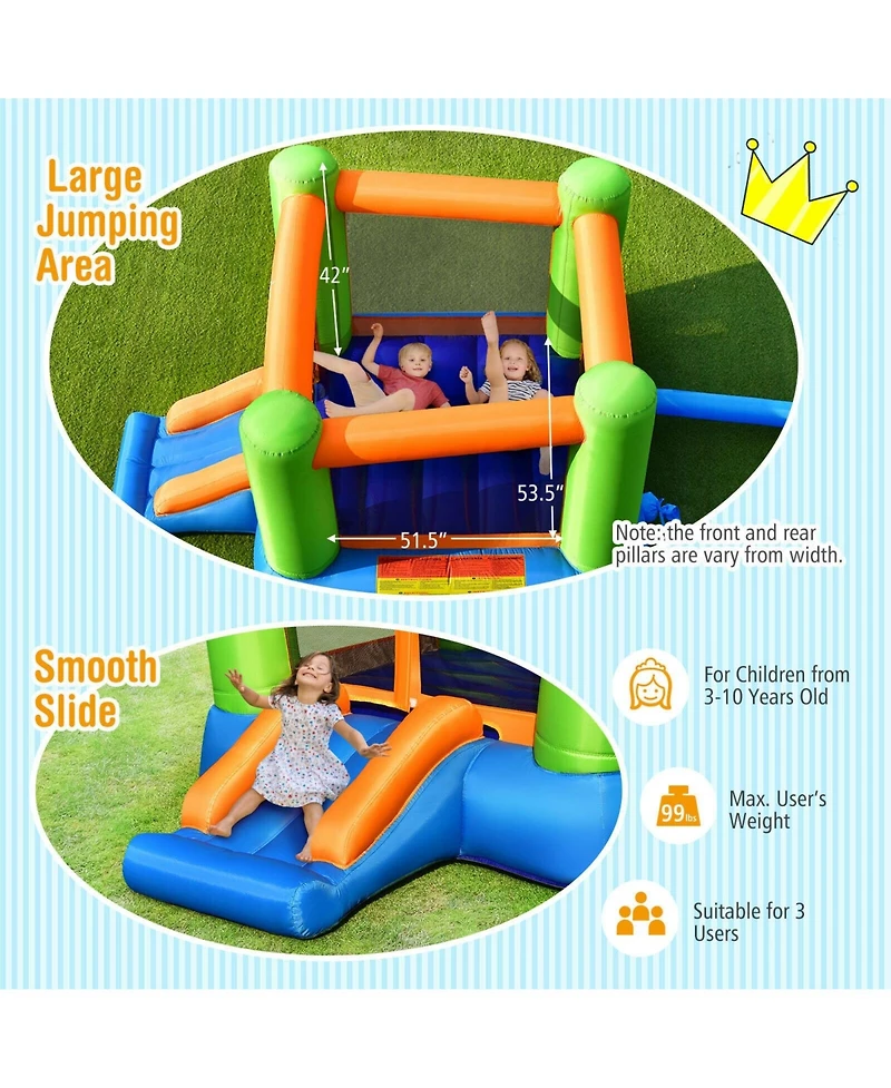 Hongge Kids Inflatable Bounce House for Indoor and Outdoor Play without Blower