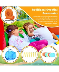 Hongge Inflatable Kids Bounce House with Slide, Climbing Wall, and 550W Air Blower