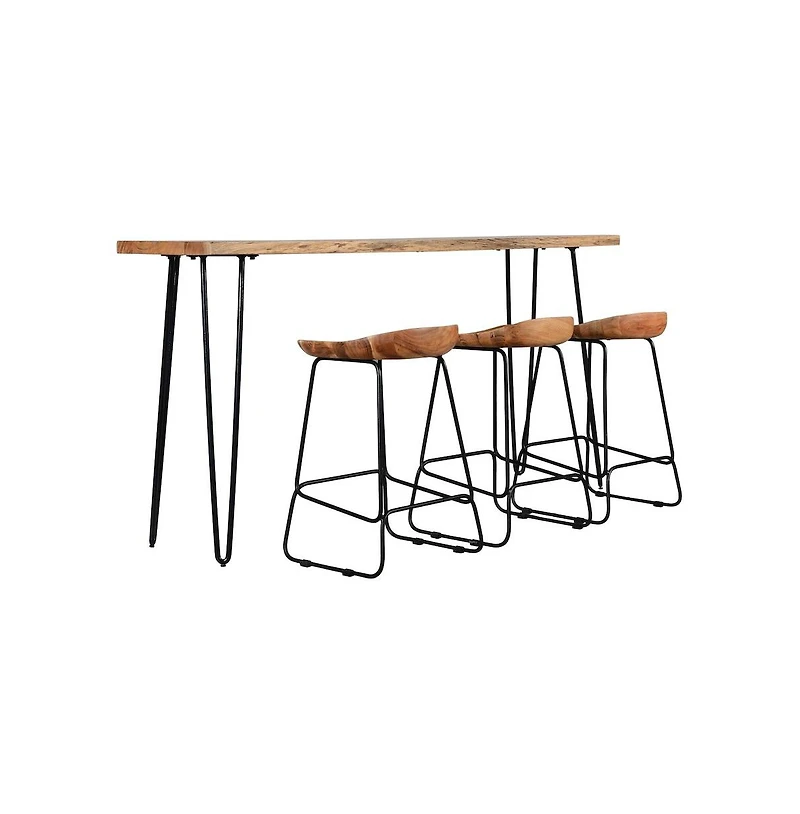 Jofran Nature's Edge Solid Acacia Four Piece 72" Counter Height Dining Set