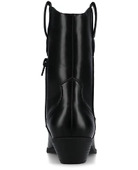 Journee Collection Women's Fritzie Western Pointed Toe Comfort Ankle Booties