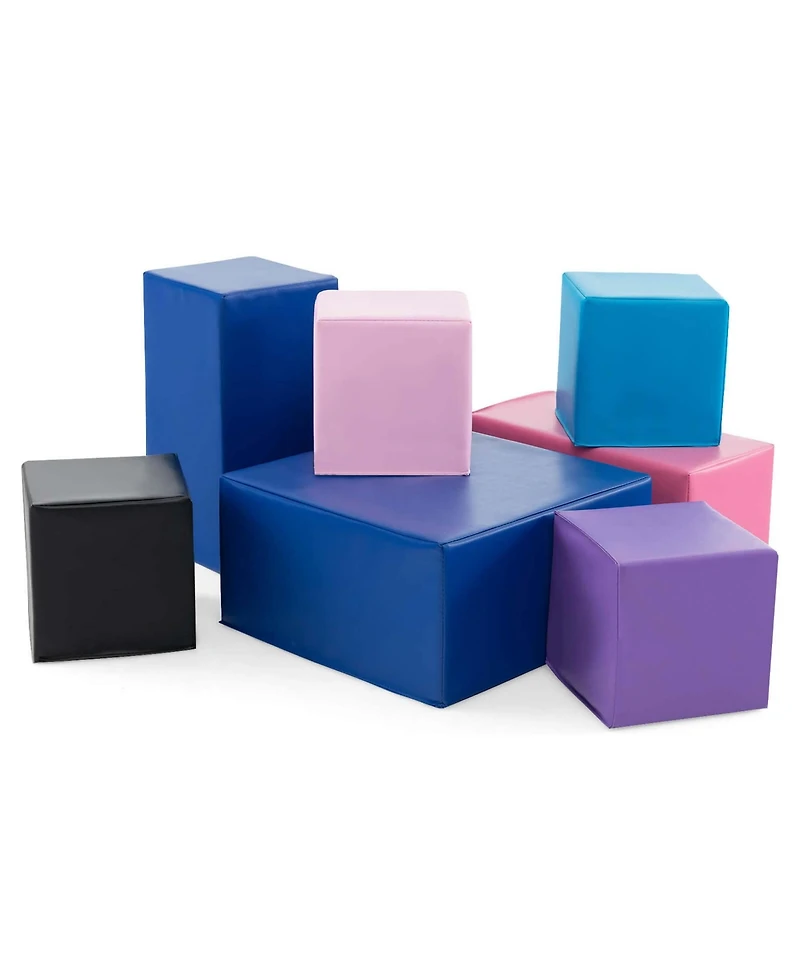 Costway 7 Pcs Foam Building Blocks Colorful Climbing Foam Soft Cubes for Kids