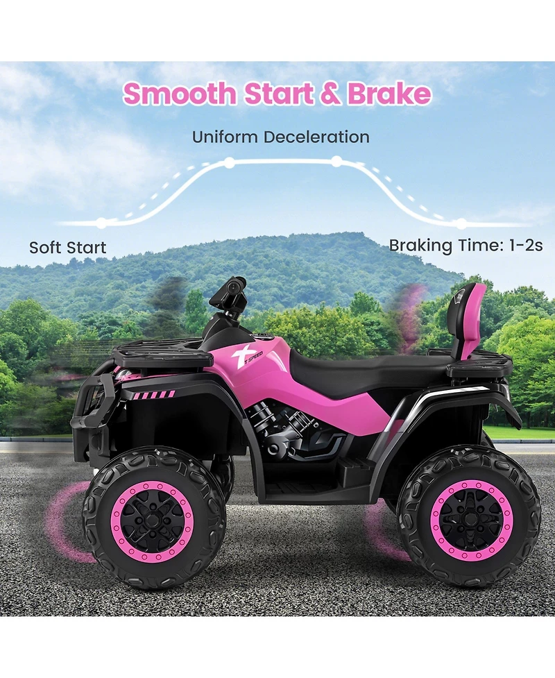 Gymax 24V 2-Seater 4-Wheeler Quad Electric Vehicle w/ 4 Motors Soft Start Led Lights