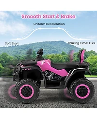 Gymax 24V 2-Seater 4-Wheeler Quad Electric Vehicle w/ 4 Motors Soft Start Led Lights