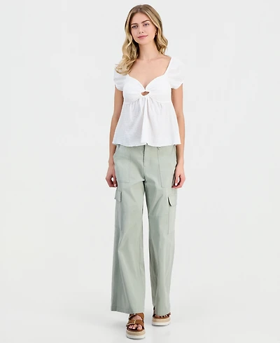 Ultra Flirt Juniors' Wide-Leg Cargo Pants