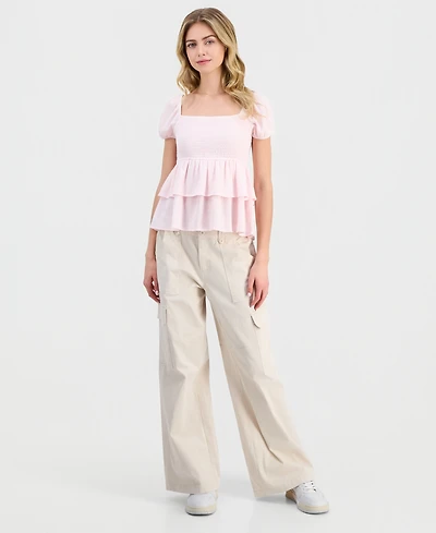 Ultra Flirt Juniors' Wide-Leg Cargo Pants