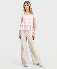 Ultra Flirt Juniors' Wide-Leg Cargo Pants
