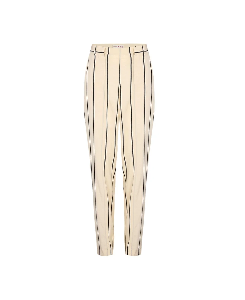 Pcfg Women's Men's Striped Silk & Linen Blend Two-Zip Pants