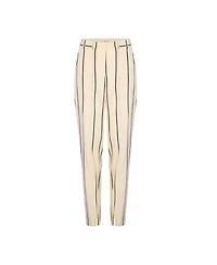 Pcfg Women's Men's Striped Silk & Linen Blend Two-Zip Pants